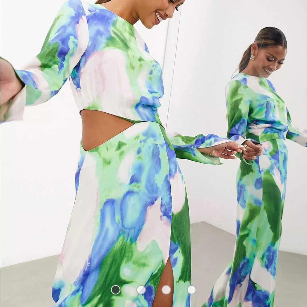 ASOS EDITION Long Sleeve Cut Out Dress - Picture 2 of 5